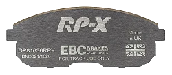 DP81636RPX Sportowe klocki hamulcowe RP-X Racing EBC Brakes Nissan Pulsar Stagea M35 350Z Infiniti G20 G35 I30 I35 Nissan Altima Cube Juke Maxima Sentra Versa Versa Note 350Z Skyline V35 Alt