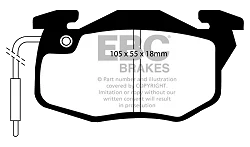 DP2545 Klocki hamulcowe GREENSTUFF EBC Brakes Citroen Saxo Peugeot 205 205 Cabriolet 305 309 405 405 Estate Renault Clio Mk1 Espace Mk1 Fuego 5 9 11 18 18 Estate 19 19 Chamade 20 21 21 Estat