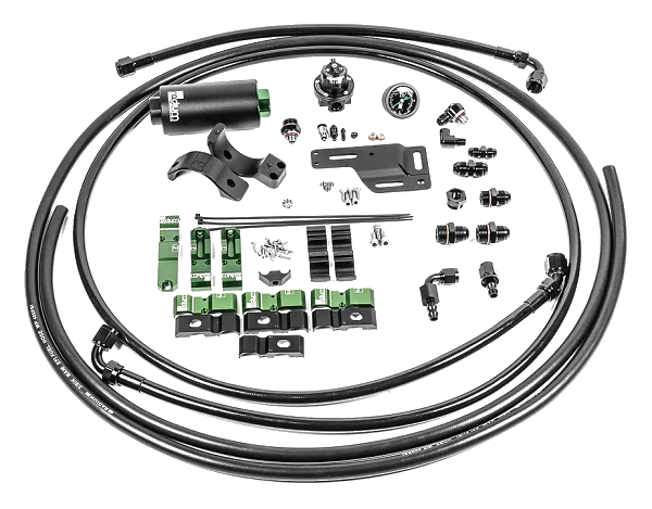 Zestaw Przewodów Uchwytu Pompy Paliwa z Filtrem Microglass Radium Engineering Mitsubishi EVO 1-6