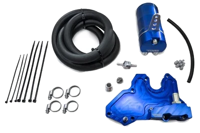 Oil Catch Can Kit Large Blue 17 mm RTMG Performance for 1.8 / 2.0 TSI EA888.3