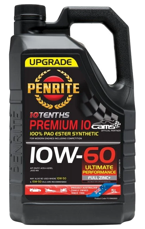 Olej silnikowy Penrite 10 Tenths Premium 10 10W60 PAO ESTER Full Synthetic 5L