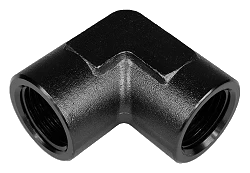 1/2 NPT 90' Nypel adapter żeńsko-żeński Czarny