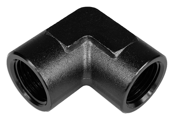 1/2 NPT 90' Nypel adapter żeńsko-żeński Czarny