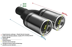 Uniwersalna końcówka tłumika okrągła 80mm długość 160mm średnica montażowa 45mm - N2-07K/45
