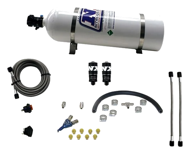 EFI Single Nozzle Piranha System 35-50-75Hp with 15Lb Bottle Nitrous Express NX 20001-15