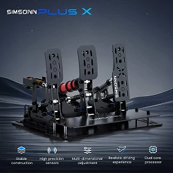Pedalbox Pedały SIMSONN Plus X Racing Simracing Symulator - Czarny - PLUS X