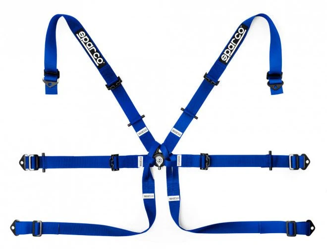 Pasy bezpieczeństwa Sparco 2" 6 punktowe FIA 8853-2016 Niebieskie - 04819H2.B