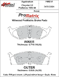 Klocki hamulcowe Wilwood 150-D0591K PM ProMatrix D591 Street Performance Racing Pads .71