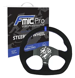 Kierownica sportowa FMIC.Pro D-Shape zamszowa 325mm odsadzenie 42mm niebieska