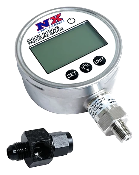 4 Inch Digital Nitrous Pressure Gauge with 6AN Adapter Nitrous Express NX 15542D