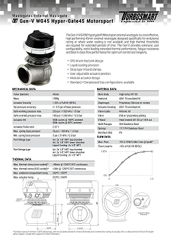 Turbosmart wastegate WG45M GenV Hypergate 45 14psi Motorsport Black