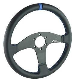 Kierownica sportowa FMIC.Pro Classic skórzana 350mm odsadzenie 33mm niebieska