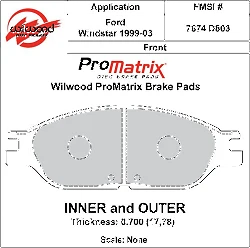 Klocki hamulcowe Wilwood 150-D0803K PM ProMatrix D803 Street Performance Racing Pads .70