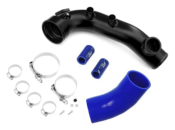 Charge pipe BMW N54 135i 335i 1M z flanszą na BOV 50mm Niebieski