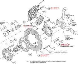 Wilwood 140-12947-R Forged Dynapro 6 Przedni zestaw hamulcowy 12.19 czerwony Ford