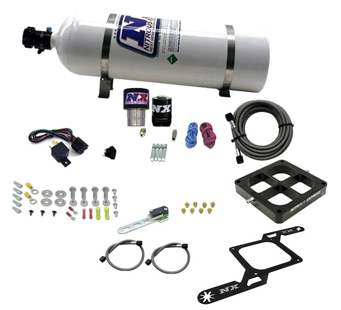 4500 Billet Crossbar Plate System Single Stage 250-650Hp with 15Lb Bottle Nitrous Express NX 63970-15