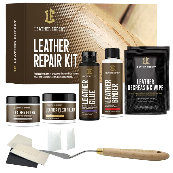 Leather Expert Repair Kit zestaw do naprawy ubytków pęknięć i rozdarć skóry 150ml