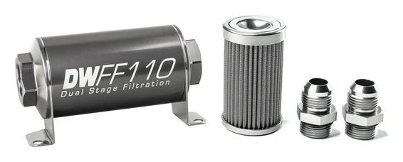DeatschWerks In-Line Fuel Filter Kit -10AN 100 Micron 110mm