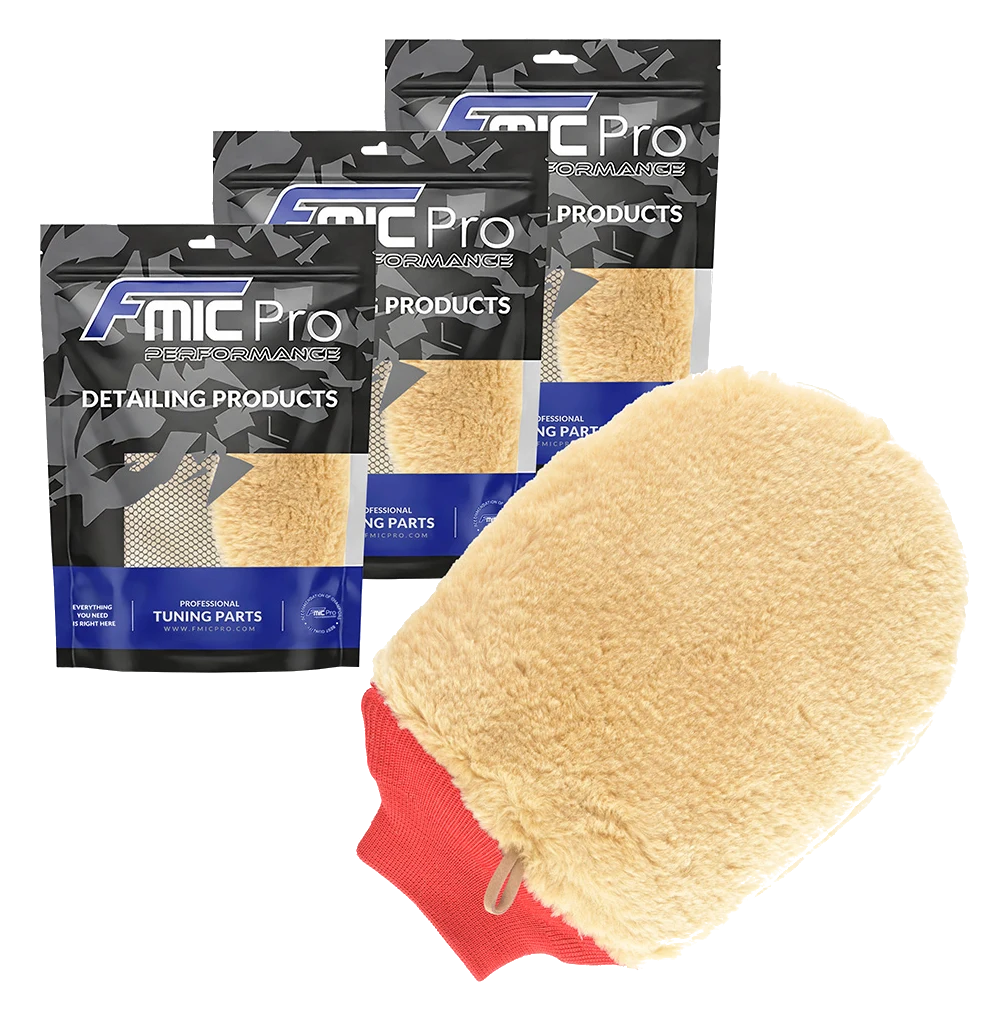 3x Super miękka rękawica do mycia auta z siateczką FMIC.Pro 27x20 cm