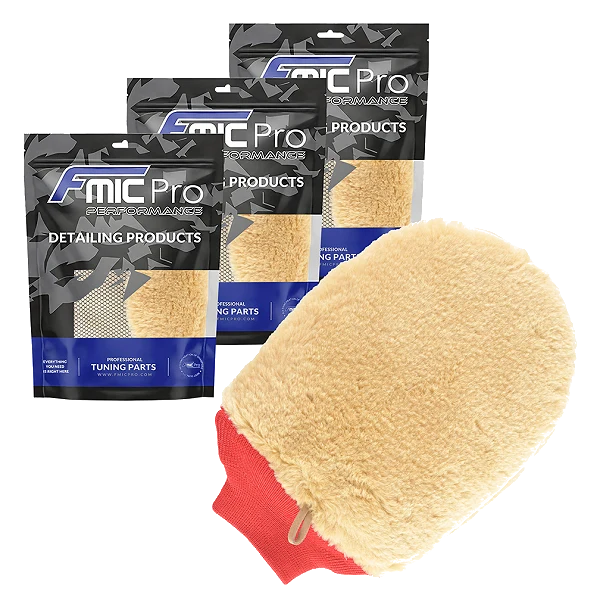 3x Super miękka rękawica do mycia auta z siateczką FMIC.Pro 27x20 cm