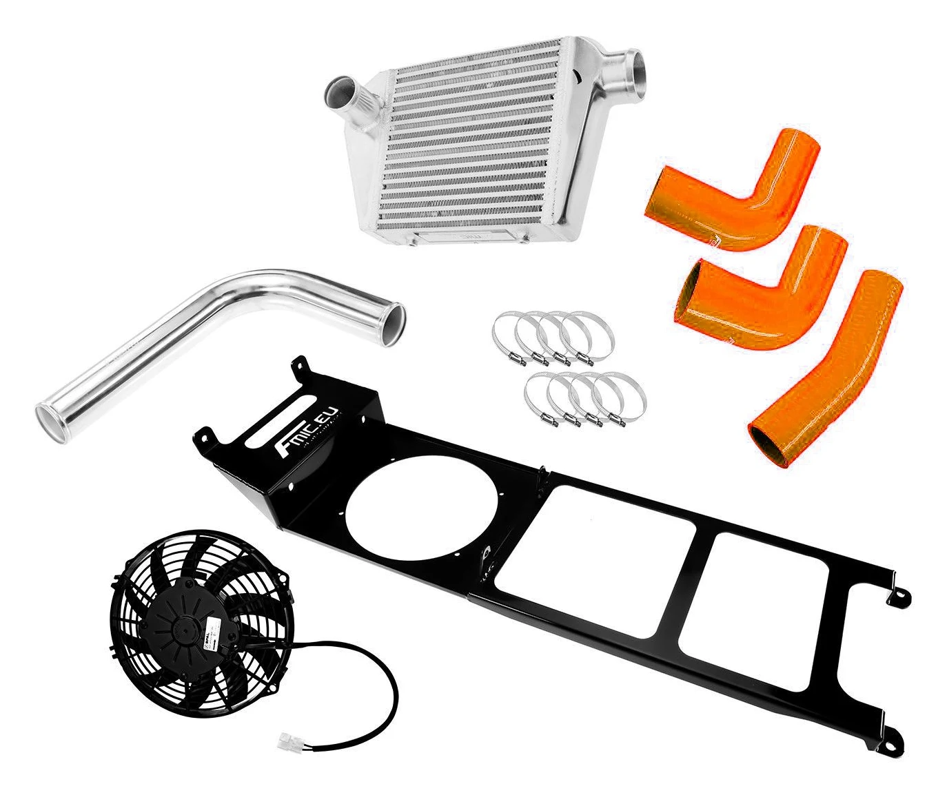 Dedykowany zestaw montażowy intercoolera Nissan Patrol Top Mount  - 3.0D M57 Pomarańczowy
