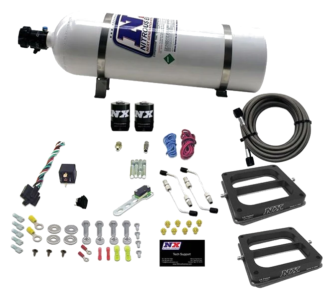 Dual 4500 Conventional Plate System Gasoline Pro-Power 100-500Hp with 15Lb Bottle Nitrous Express NX 50270-15