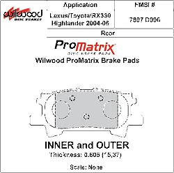 Klocki hamulcowe Wilwood 150-D0996K PM ProMatrix D996 Street Performance Racing Pads .605