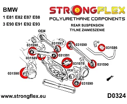 031978A: Poduszka tylnego amortyzatora dolna SPORT BMW 1 E81 E82 E87 E88 3 E90 E91 E92 E93 X1 E84 RWD