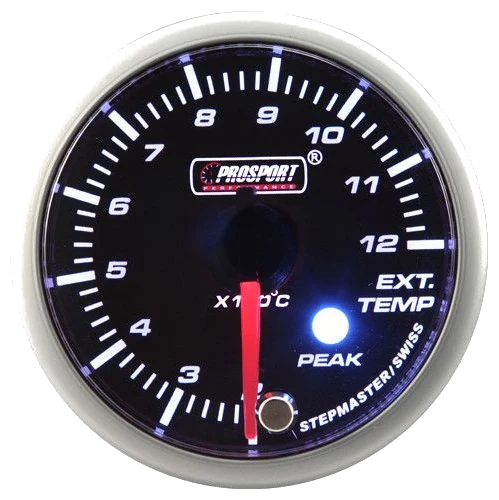 Wskaźnik Prosport EGT temperatura spalin seria Stepper Motor Peak 52mm bursztynowy