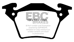DP1343 Klocki hamulcowe ULTIMAX2 EBC Brakes Mercedes-Benz Mercedes-Benz COMMERCIAL Vito VClass V200 VClass V220 TD VClass V230 VClass V230 TD VClass V280