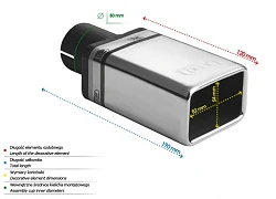 Uniwersalna końcówka tłumika prostokątna 82×54mm długość 120mm średnica montażowa 50mm - N1-44*/50