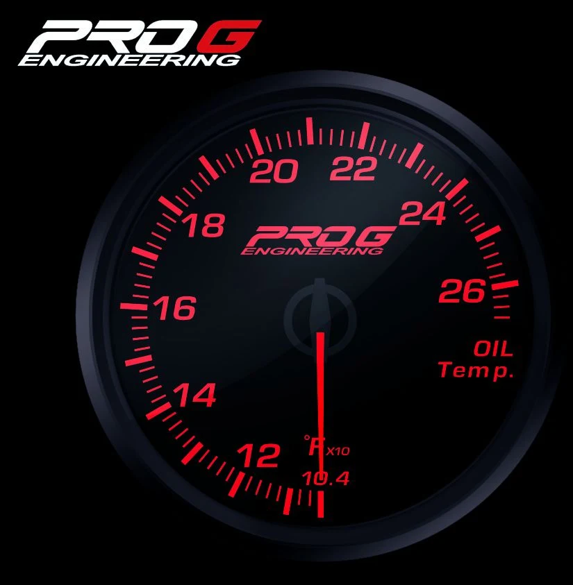 Wskaźnik Pro G Race Series RC, temperatury oleju °F RED 52mm