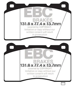 DP42147R Klocki hamulcowe YELLOWSTUFF EBC Brakes Hyundai Genesis Coupe Hyundai Genesis Coupe Chevrolet Middle East and South Africa Lumina Holden Australia and New Zealand Commodore VE Redli