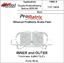 Klocki hamulcowe Wilwood 150-D0828K PM ProMatrix D828 Street Performance Racing Pads .605