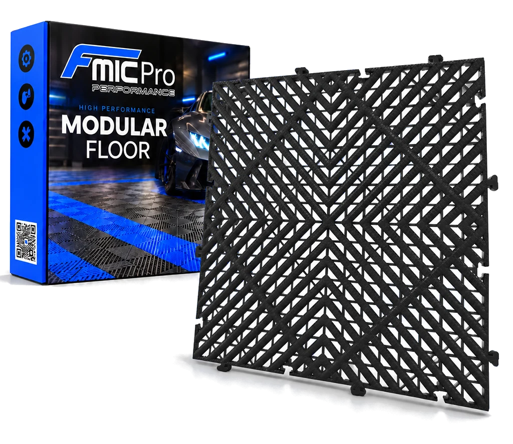 Podłoga modułowa panelowa FMIC.Pro do garażu warsztatu 40x40cm 20mm Czarny