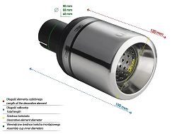 Uniwersalna końcówka tłumika okrągła 100mm długość 120mm średnica montażowa 50mm - N1-17-1/50