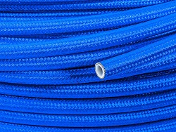 AN6 8mm (5/16") przewód PTFE teflonowy w stalowym oplocie niebieski