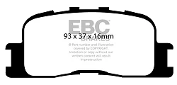 DP1716 Klocki hamulcowe ULTIMAX2 EBC Brakes Toyota Camry ACV30 Camry Highlander Windom Camry MCV30 Toyota Australia and New Zealand Camry