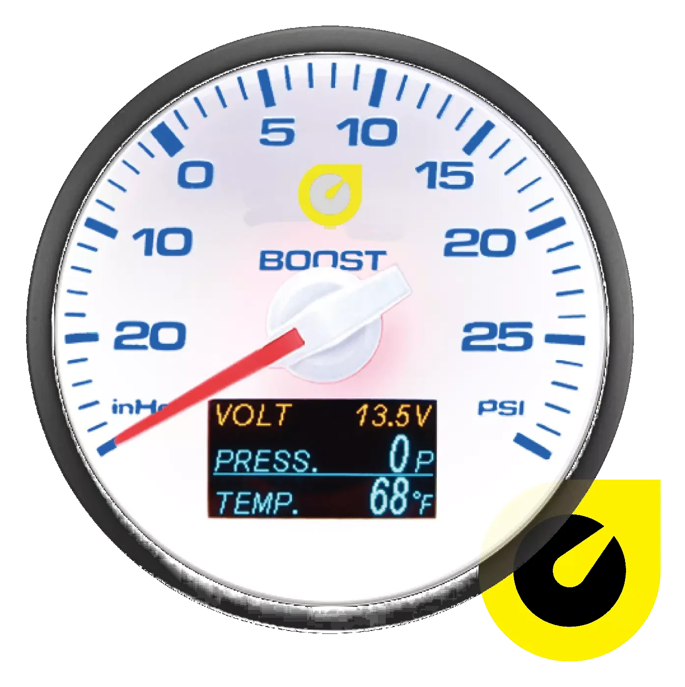 Auto Gauge 60mm - 4w1 Wskaźnik doładowania napięcia ciśnienia i temperatury oleju