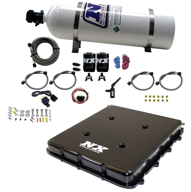 Nitrous System with Billet LT4 Supercharger Lid with 15Lb Bottle Nitrous Express NX 20939-15