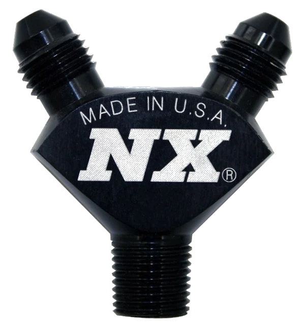 1/8NPT x AN3 x AN3 Billet Pure-Flo Y Fitting Black Nitrous Express NX 16378