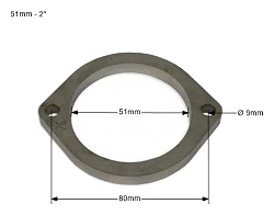 Flansza wydechowa nierdzewna SS304 2'' – 51mm FMIC.EU - 2 otwory