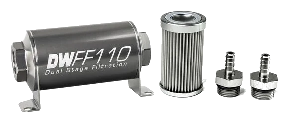 DeatschWerks In-Line Fuel Filter Kit 5/16IN 10 Micron 110mm