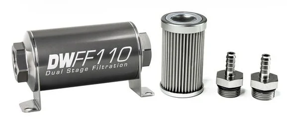 DeatschWerks In-Line Fuel Filter Kit 5/16IN 10 Micron 110mm