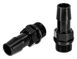 Nyple do oil catch tank'a Mishimoto M16x1.5 1/2" Aluminiowe Czarne 2-pak