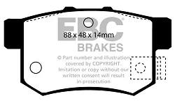 DP781 Klocki hamulcowe ULTIMAX2 EBC Brakes Honda Accord CE7 Accord CB3 Accord CC7 Accord CE8 Accord Accord CB7 Accord CE9 Accord CF1 Accord Aerodeck CB3 Accord Aerodeck CE2 Accord Aerodeck C