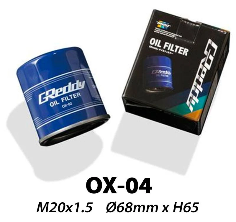 Filtr oleju GReddy OX-04|M20x1.5 (MX-5, RX-7, RX-8, GT86, Nissan SR20, 350Z, 370Z, GT-R, Honda B, K, F, Subaru Impreza, BRZ...)