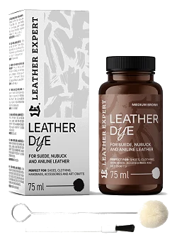 Leather Expert Leather Dye farba do zamszu nubuku aniliny - Medium Brown średni brąz 75ml
