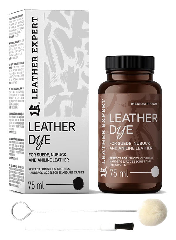 Leather Expert Leather Dye farba do zamszu nubuku aniliny - Medium Brown średni brąz 75ml
