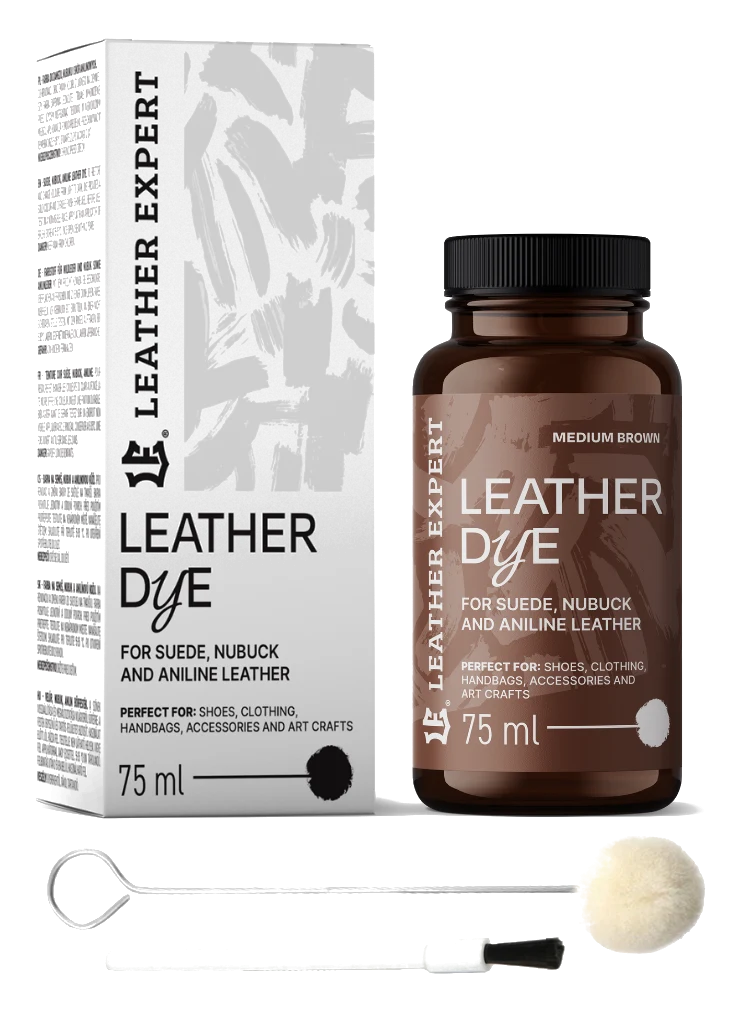 Leather Expert Leather Dye farba do zamszu nubuku aniliny - Medium Brown średni brąz 75ml